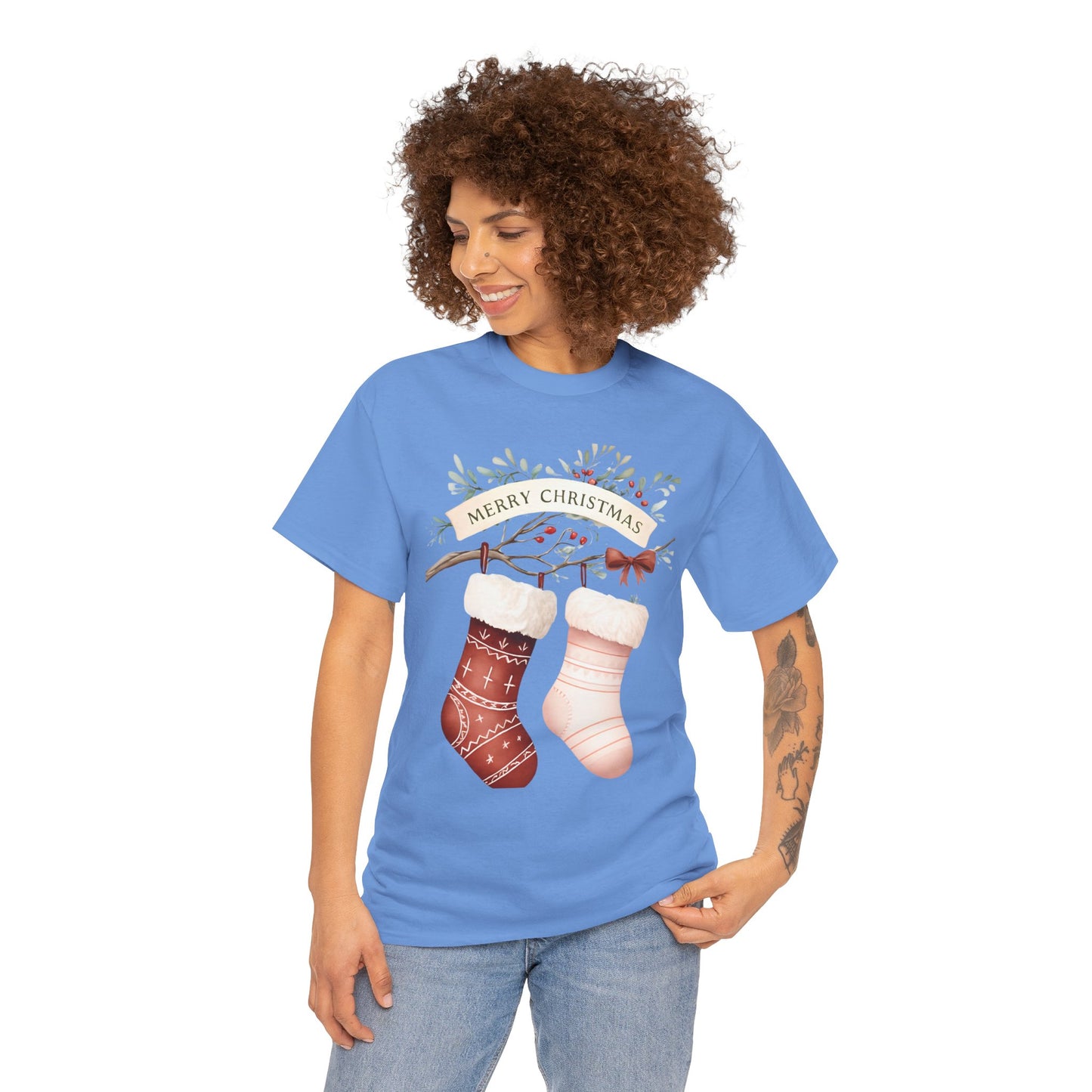 Watercolor Christmas Stocking Tee - Hope & Love