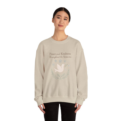 Peace and Kindness Crewneck Sweatshirt — Dove Holiday Sweatshirt