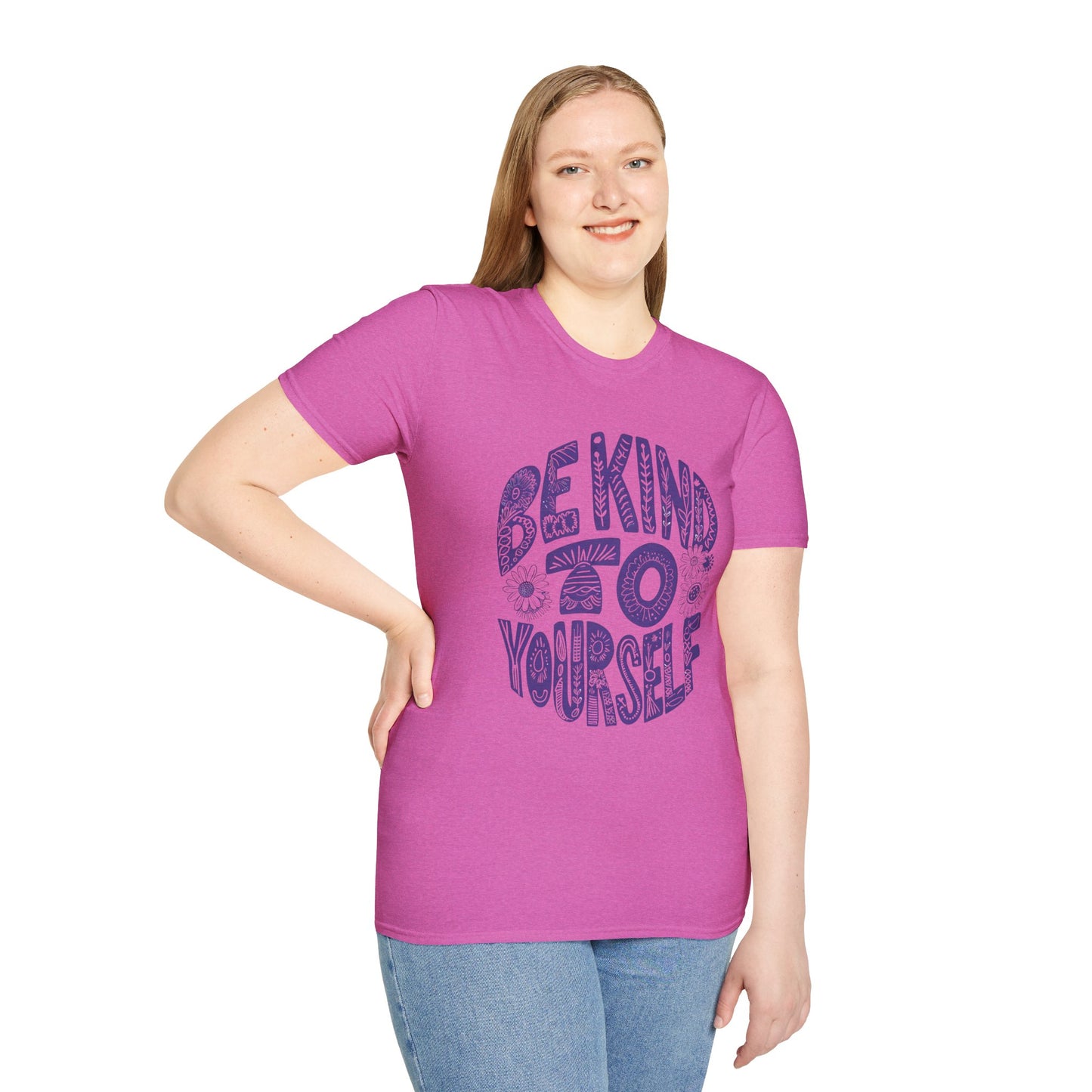 Be Kind to Yourself Unisex Softstyle T-Shirt | Positive Vibes Tee, Self-Care Gift, Relaxed Fit, Everyday Wear, Mindfulness Fashion