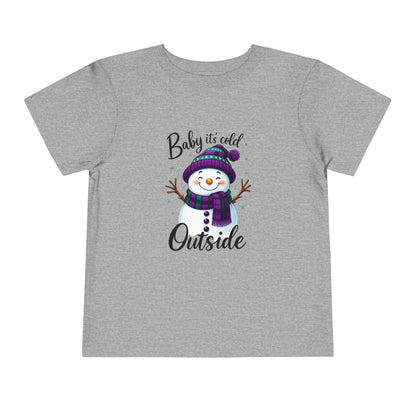 Baby It's Cold Outside Snowman Toddler Christmas Tee