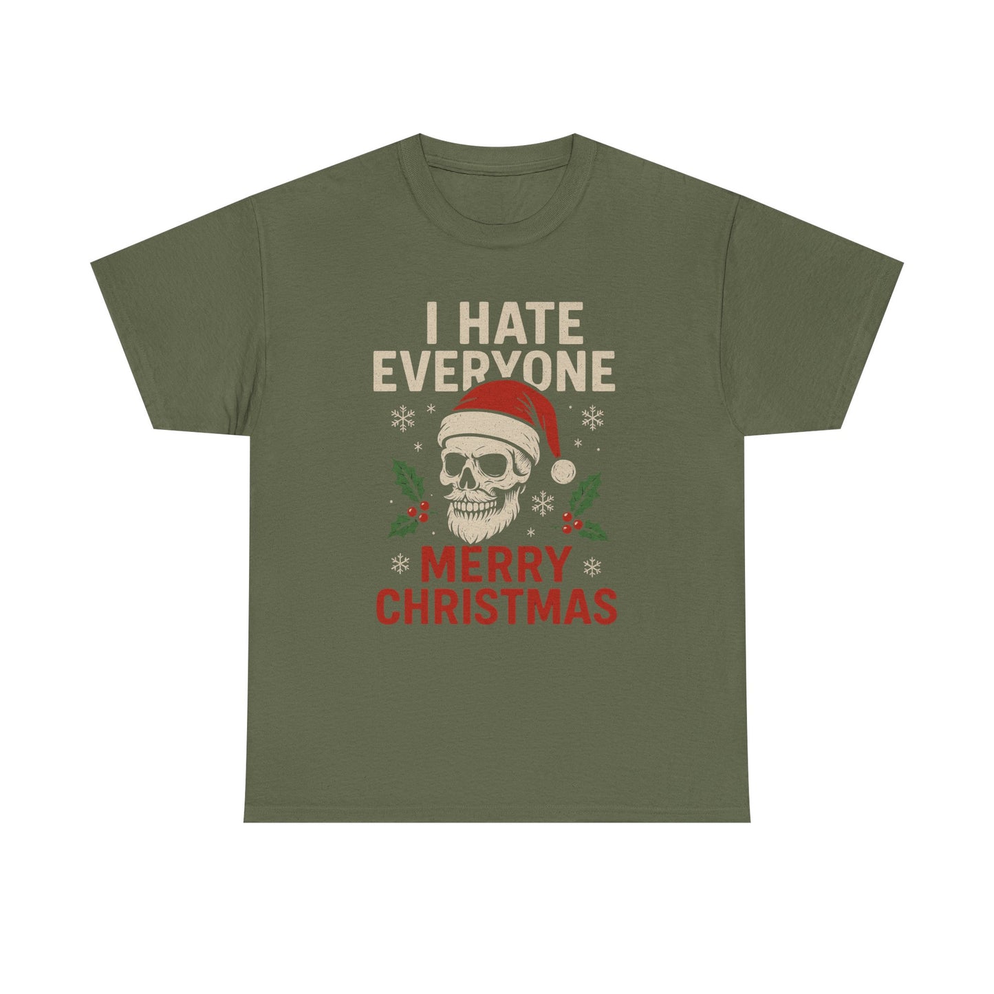 Grumpy Santa Skull Christmas Tee