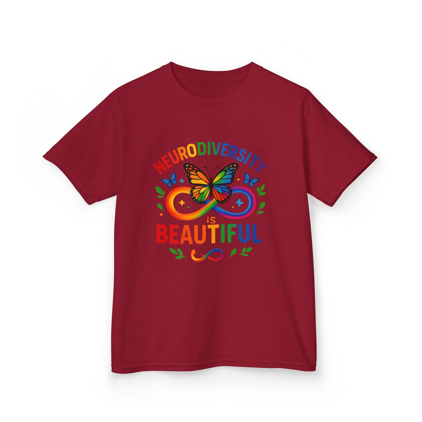 Neurodiversity is Beautiful - Rainbow Dinosaur Kids Tee