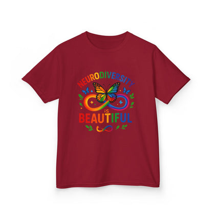 Neurodiversity is Beautiful - Rainbow Dinosaur Kids Tee