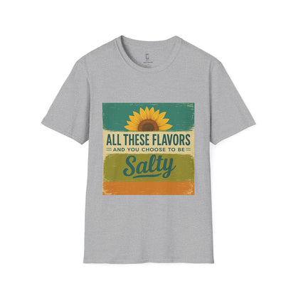 Sunflower Salty T-Shirt: Unisex Softstyle Tee for Sunshine Lovers, Casual Wear, Birthday Gift, Summer Vibes, Relaxed Style