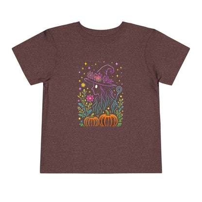 Toddler Halloween Tee - Witch Silhouette Floral Design