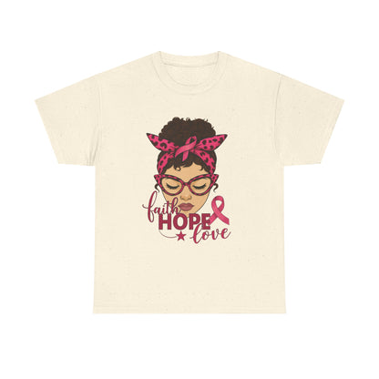 Hope, Faith, Love: Breast Cancer Awareness Tee