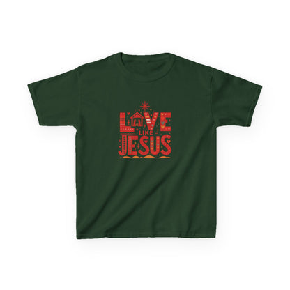 Love Like Jesus Christmas Dinosaur Kids Tee