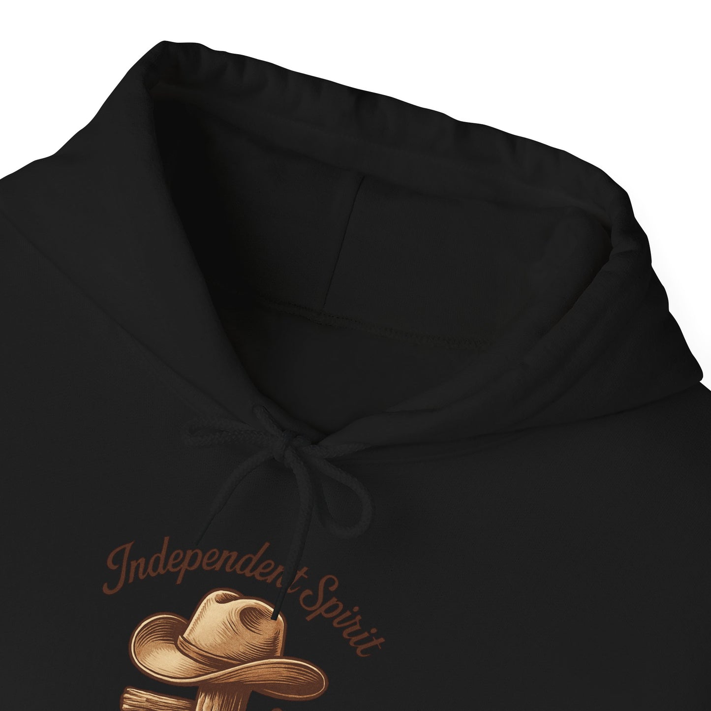 Quiet Swagger Hoodie – "Independent Spirit" Cowboy Hat Graphic Pullover