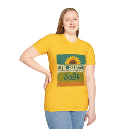 Sunflower Salty T-Shirt: Unisex Softstyle Tee for Sunshine Lovers, Casual Wear, Birthday Gift, Summer Vibes, Relaxed Style