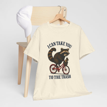 Cotton Tee Vintage Raccoon Bicycle Graphic Shirt