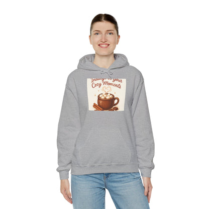 Hoodie: "Immerse in Your Cozy Moments" Hot Cocoa Graphic Hoodie
