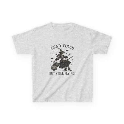 Dead Tired But Flying Skeleton Witch Tee