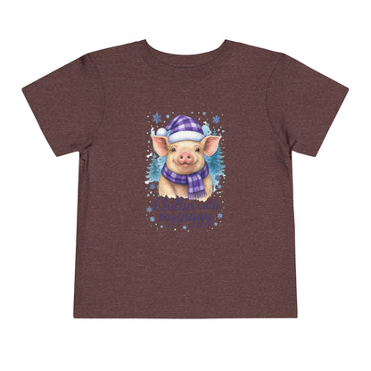 Chillin' Piggy Toddler Christmas Tee