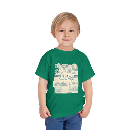 Toddler Tee - NC Landmarks Vintage First in Flight Design