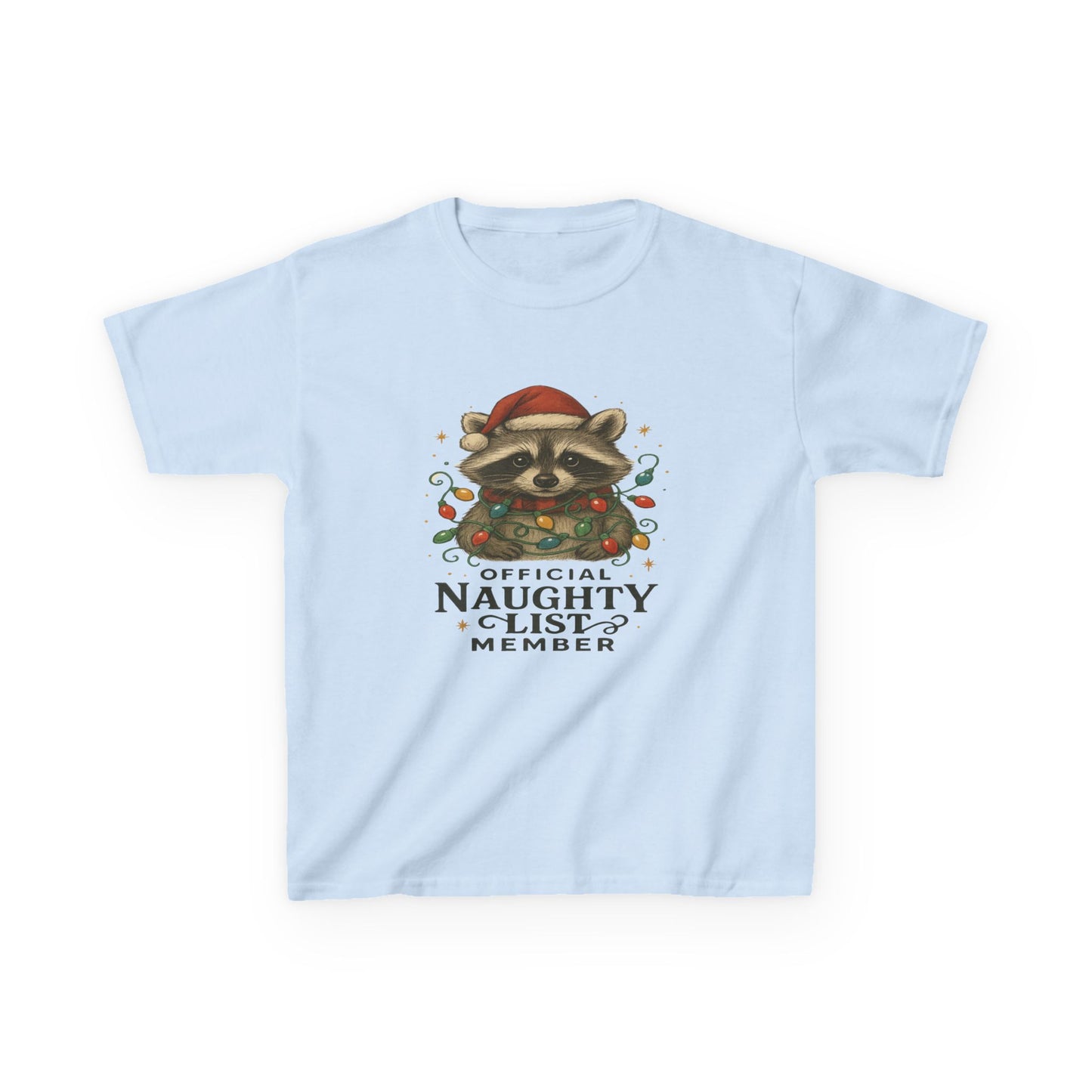 Naughty Raccoon Christmas Tee - Holiday Gift for Kids