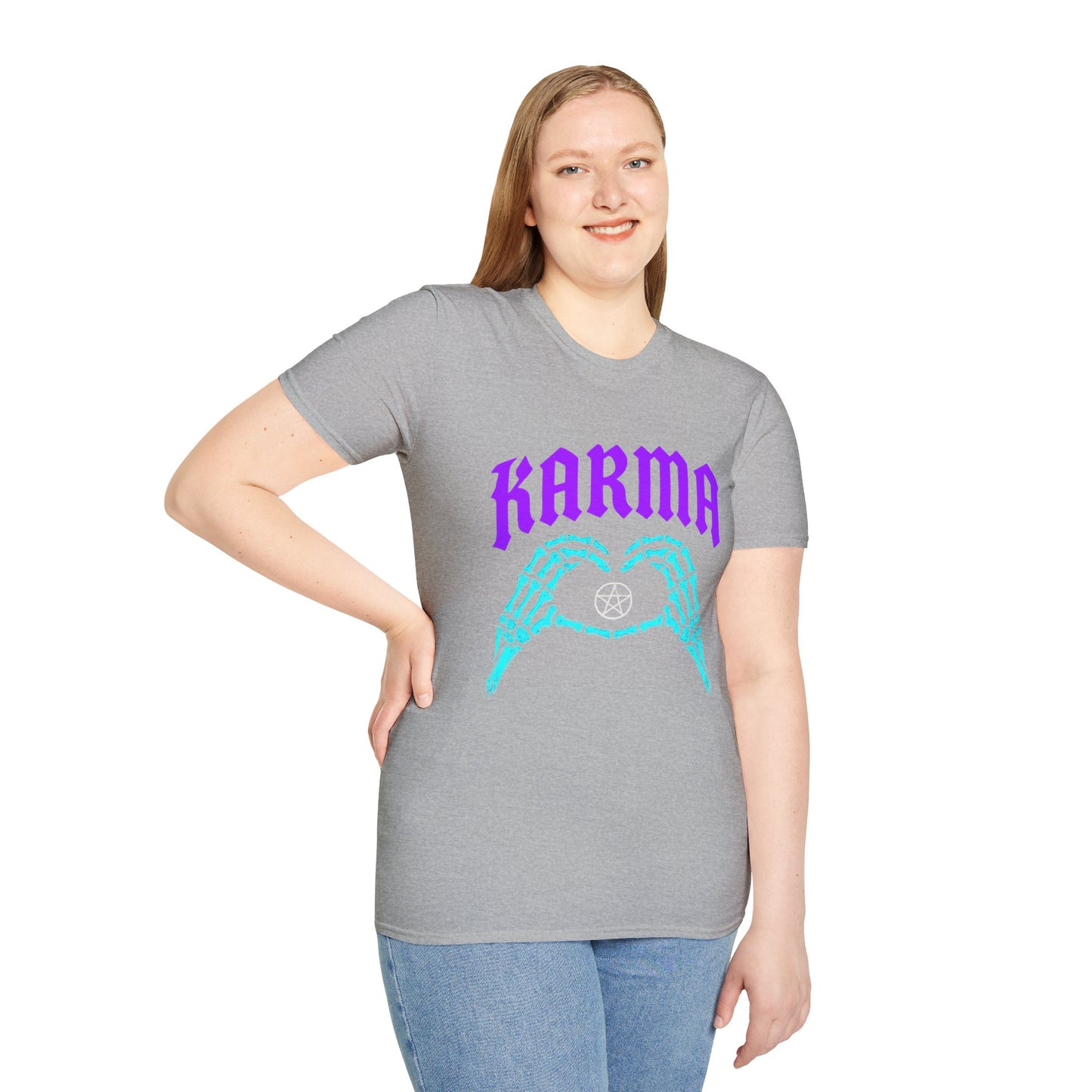 Karma Skeleton Hands T-Shirt, Unisex Graphic Tee, Halloween Costume, Spooky Gift, Alternative Apparel, Casual Wear