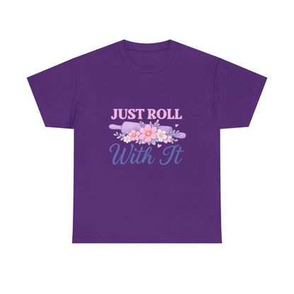 Floral Tee 'Just Roll With It'