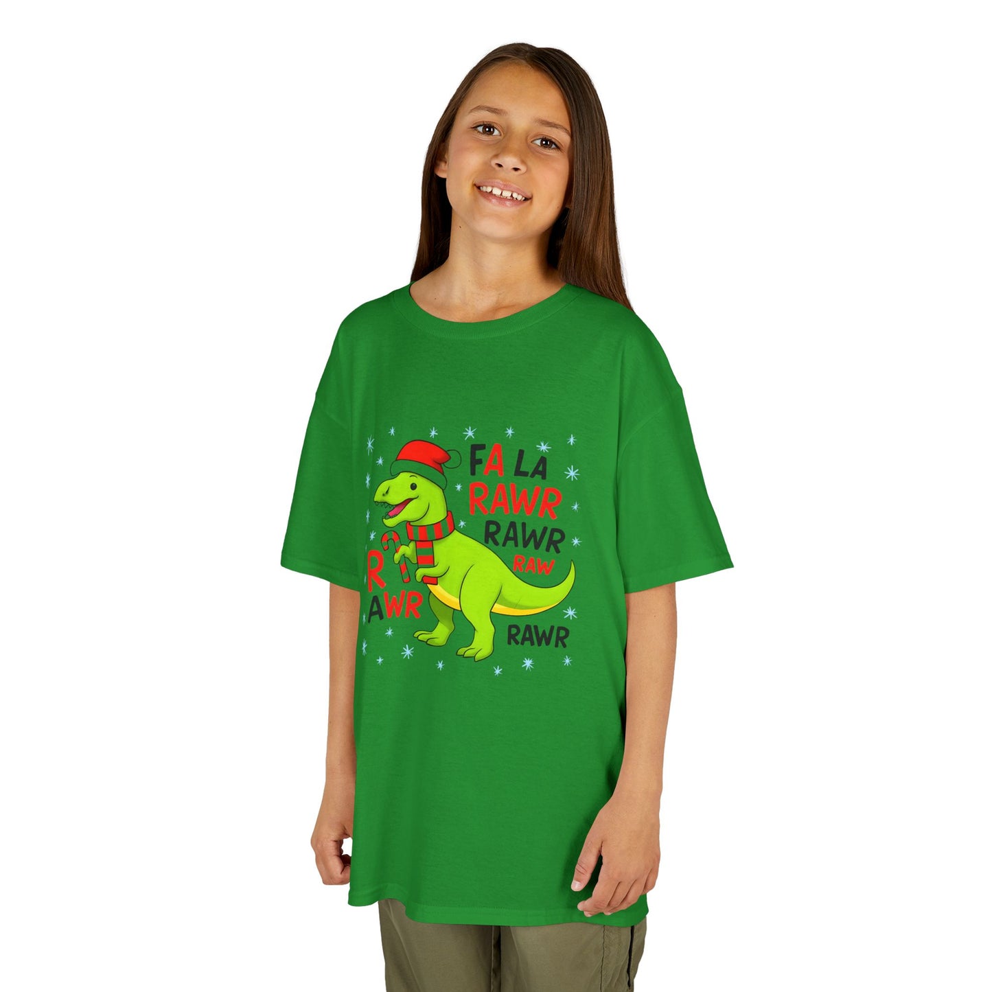 Holiday Dinosaur Kids Tee, Christmas Shirt, Fun Dinosaur T-Shirt, Kids Party Outfit, Cute Graphic Tee, Gift for Kids