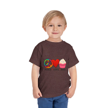 Peace Love Bake Toddler Christmas Tee