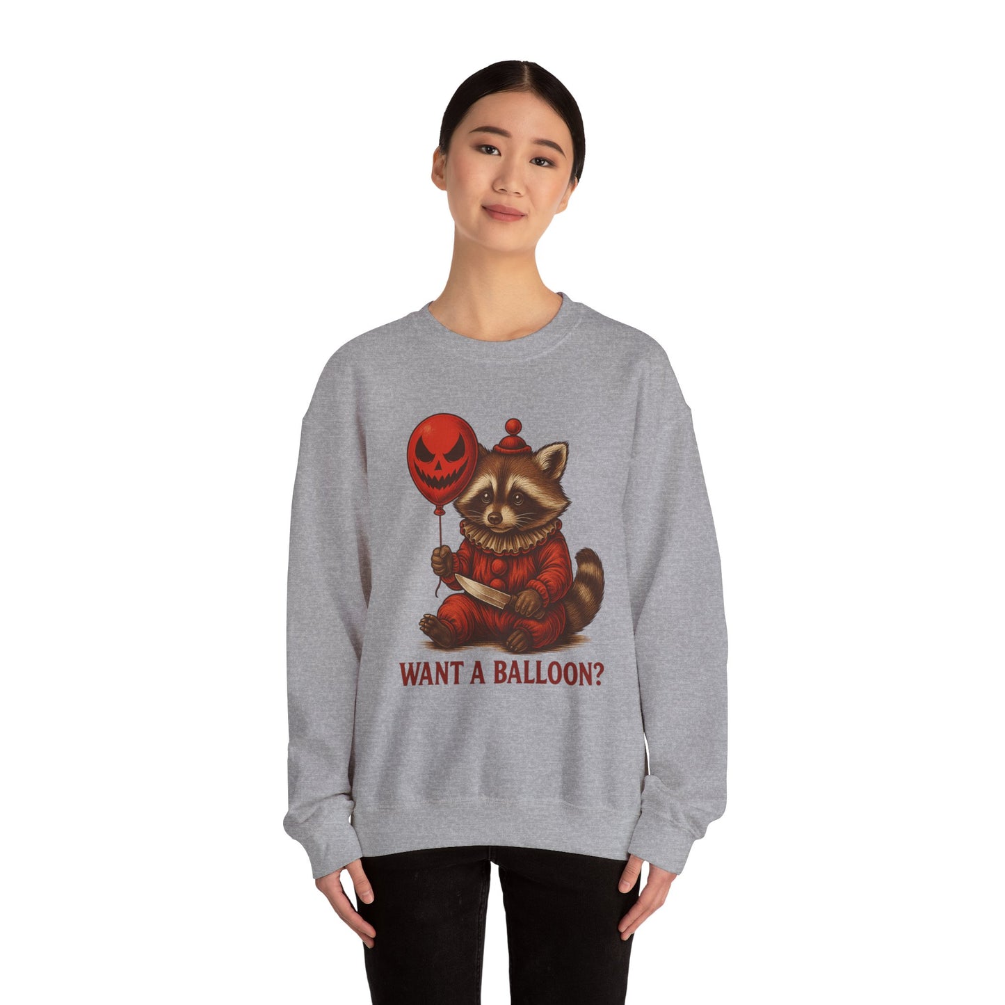 Creepy Clown Raccoon Halloween Sweatshirt