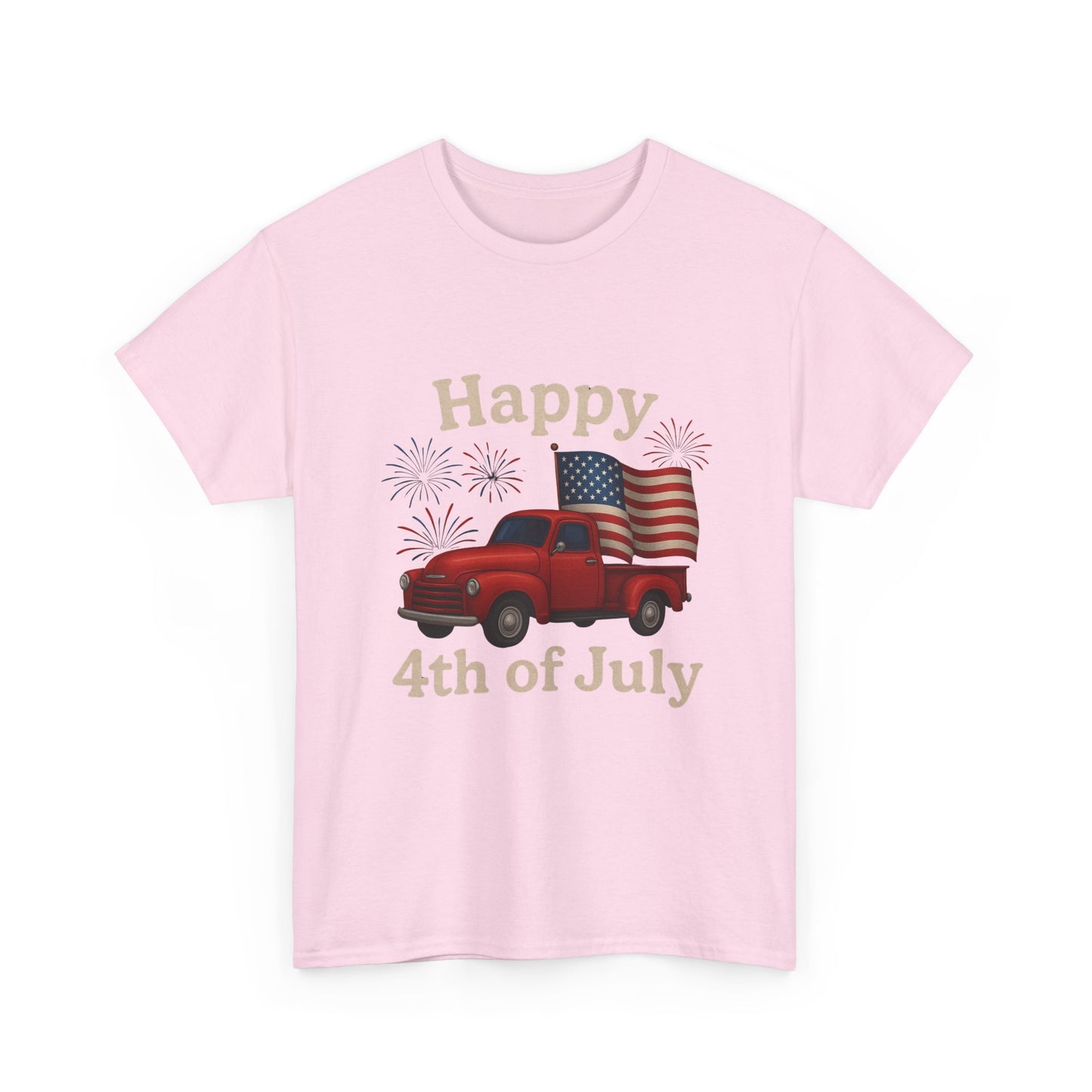 🚙 Happy 4th of July Truck Tee – Patriotic Vintage Pickup Shirt