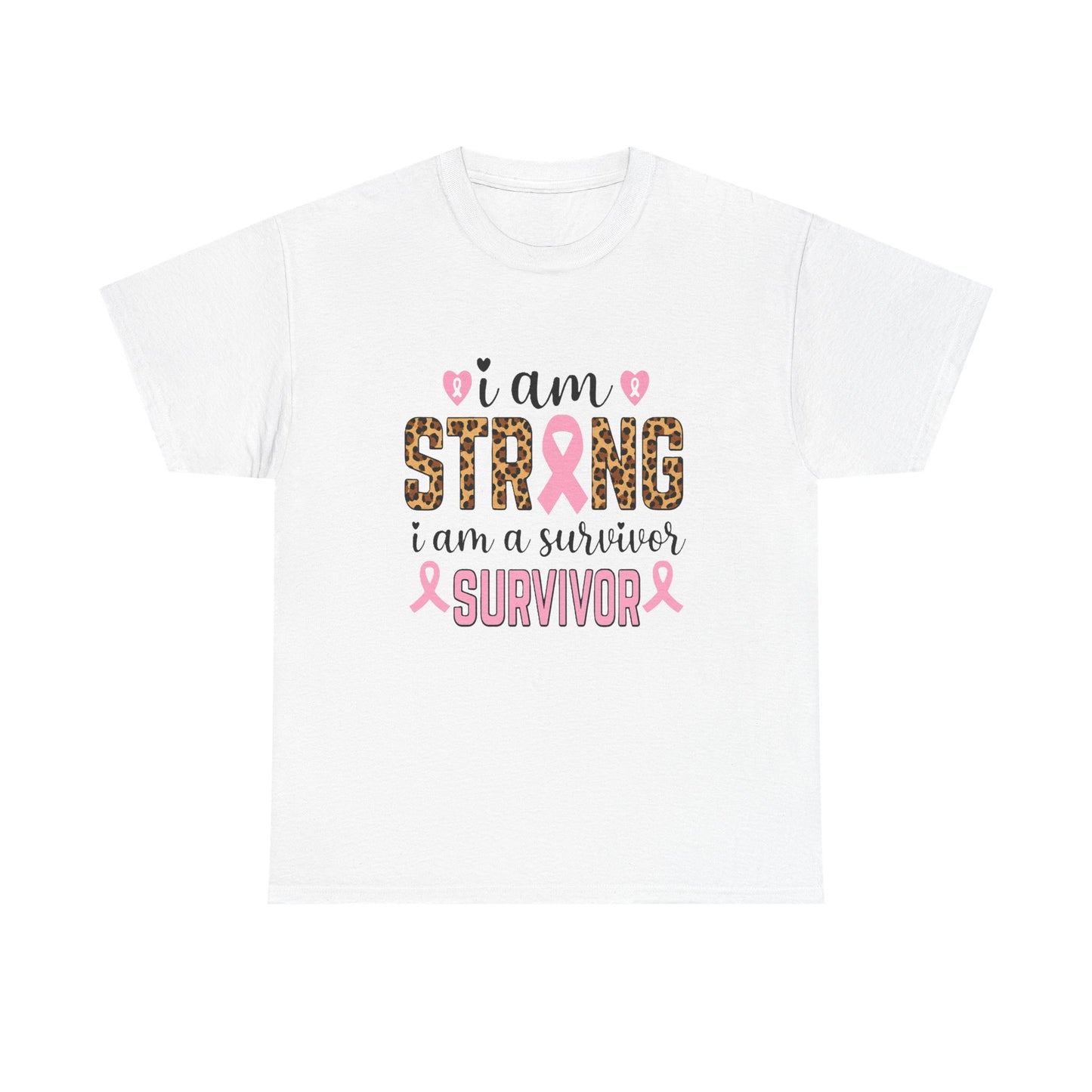 Strong Survivor Leopard Print Breast Cancer Tee