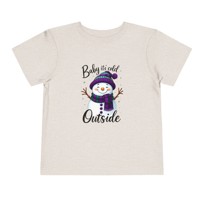 Baby It's Cold Outside Snowman Toddler Christmas Tee