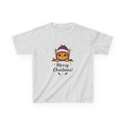 Ginger Cat Merry Christmas Kids Tee