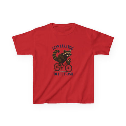 Raccoon Trash Ride Christmas Kids Tee
