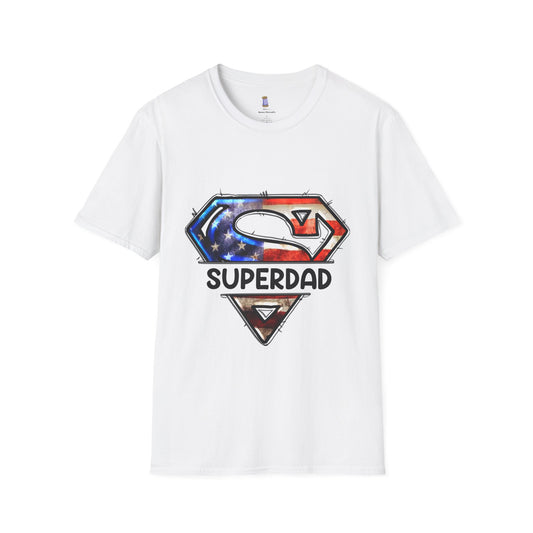 Superdad Unisex Softstyle T-Shirt | Father's Day Gift, Dad Shirt, Superhero Tee, Family T-Shirt, Patriotic Apparel