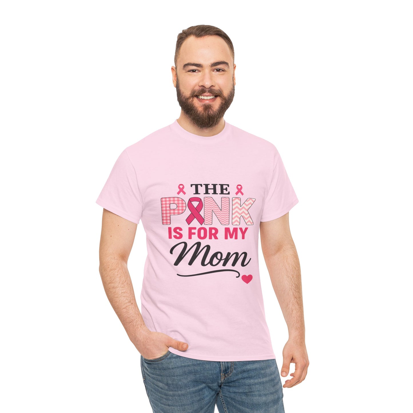 Mom's Strength: Pink Ribbon Breast Cancer Awareness Tee