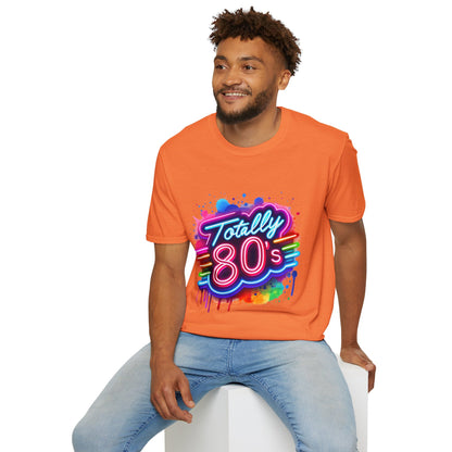 Totally 80s Unisex Softstyle T-Shirt – Retro Vintage Tee, Nostalgic Gift, Party Shirt, Perfect for 80s Theme Events, Festival Wear