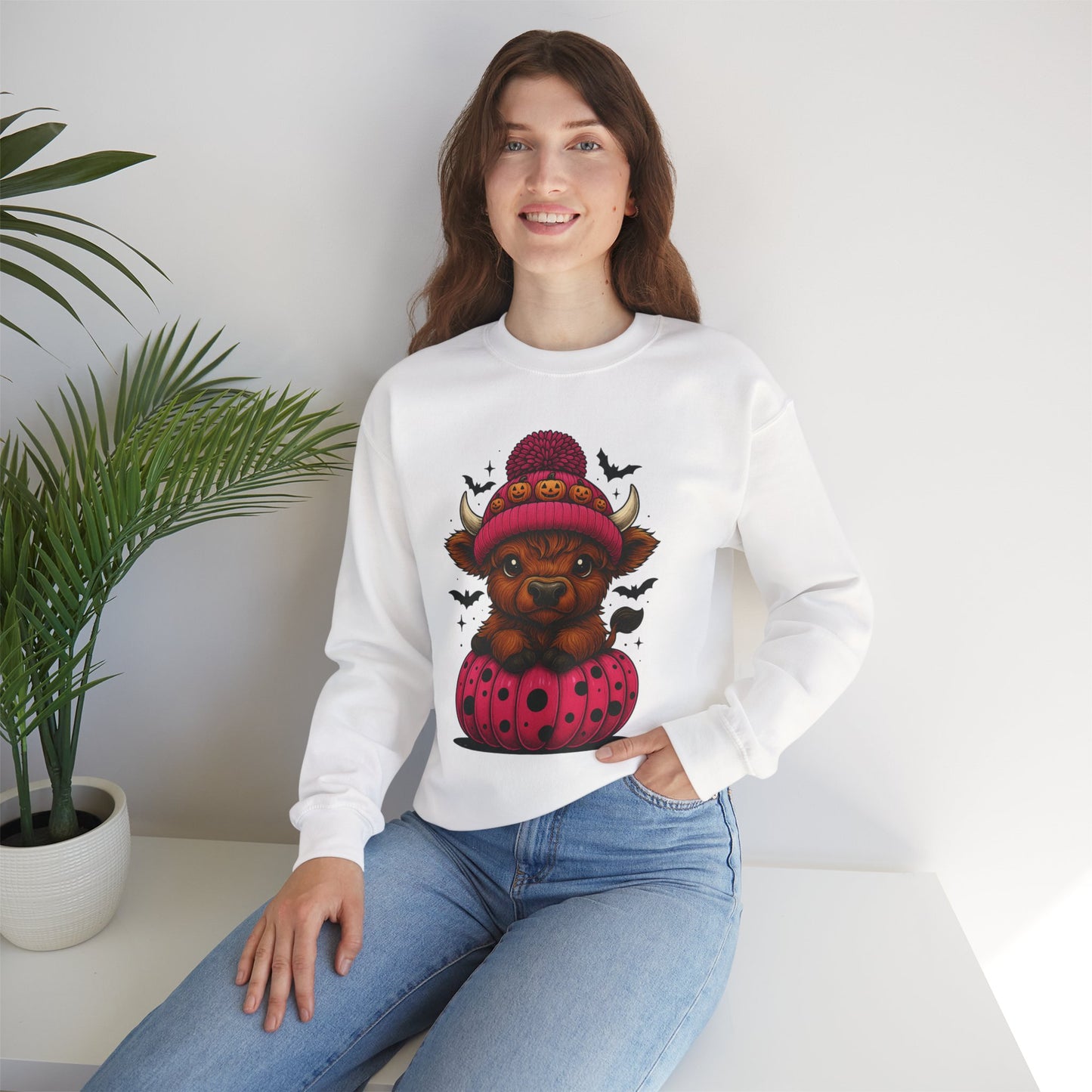 Highland Cow Halloween Sweatshirt - Cute Fall Vibes