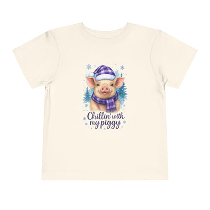 Chillin' Piggy Toddler Christmas Tee