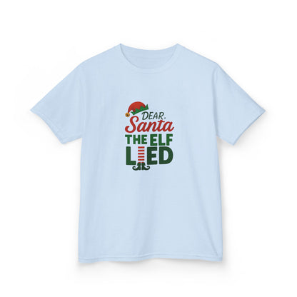 Dear Santa, The Elf Lied! Kids' Christmas Tee