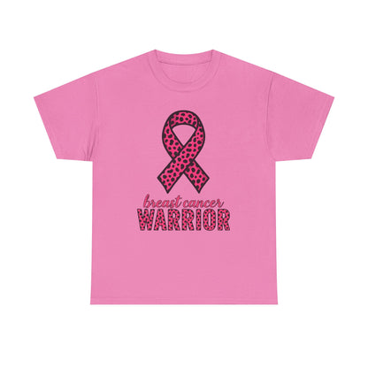 Pink Leopard Ribbon Breast Cancer Awareness Tee