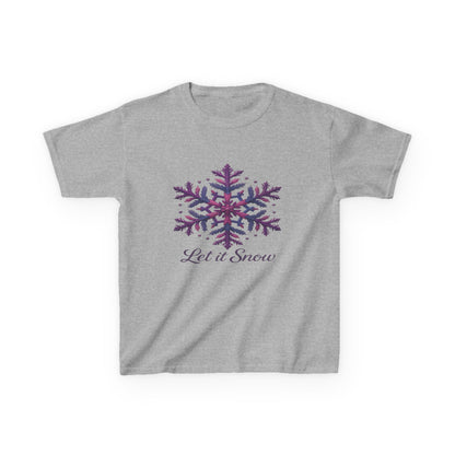 Let It Snow Dinosaur Kids Tee - Holiday Christmas Shirt