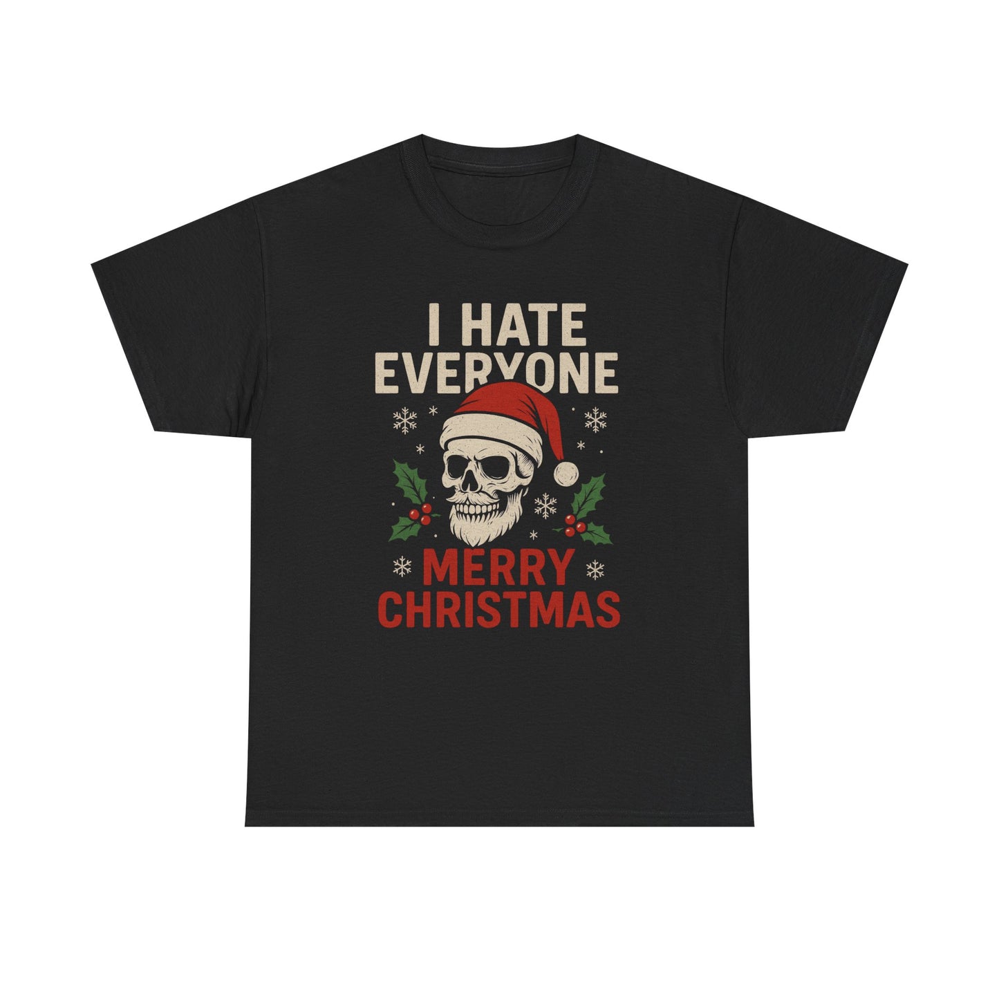 Grumpy Santa Skull Christmas Tee