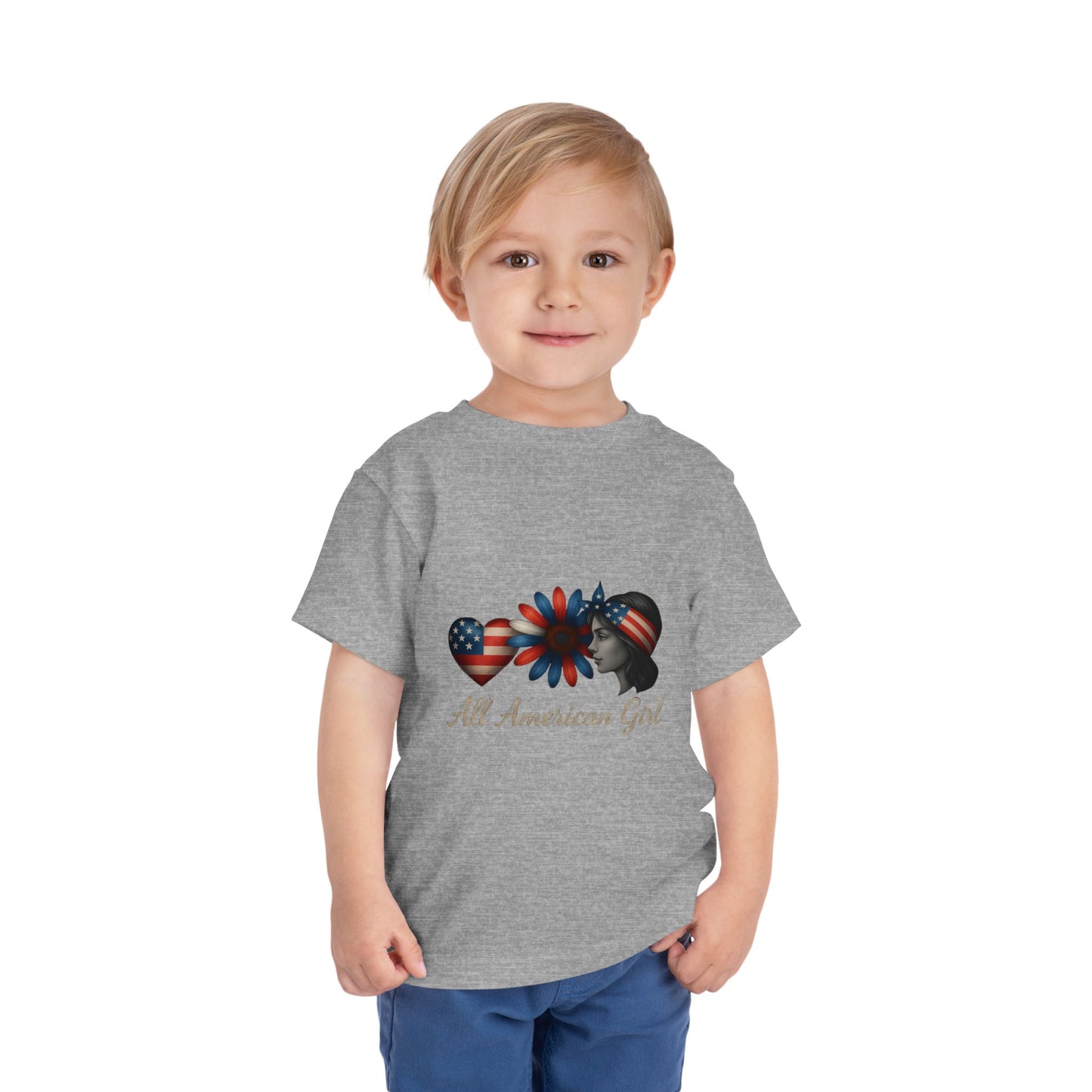 All American Girl Heart & Flower Tee