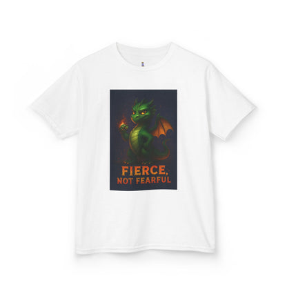 Fierce Kids Tee - Fun Cotton T-Shirt, Dragon Graphic, Gift for Boys & Girls, Halloween Costume, Birthday, Playtime Outfit, Adventure Wear