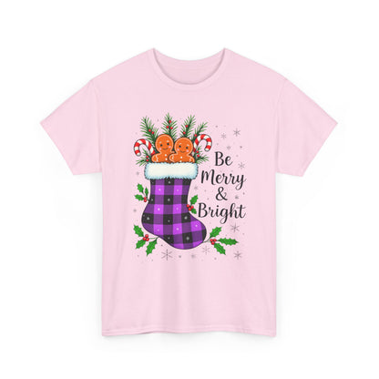 Buffalo Plaid Stocking Unisex Tee - Be Merry & Bright
