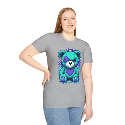 Adorable Grumpy Bear Unisex Softstyle T-Shirt | Cute Graphic Tee, Casual Wear, Gift for Animal Lovers, Birthday Present, Fun Fashion