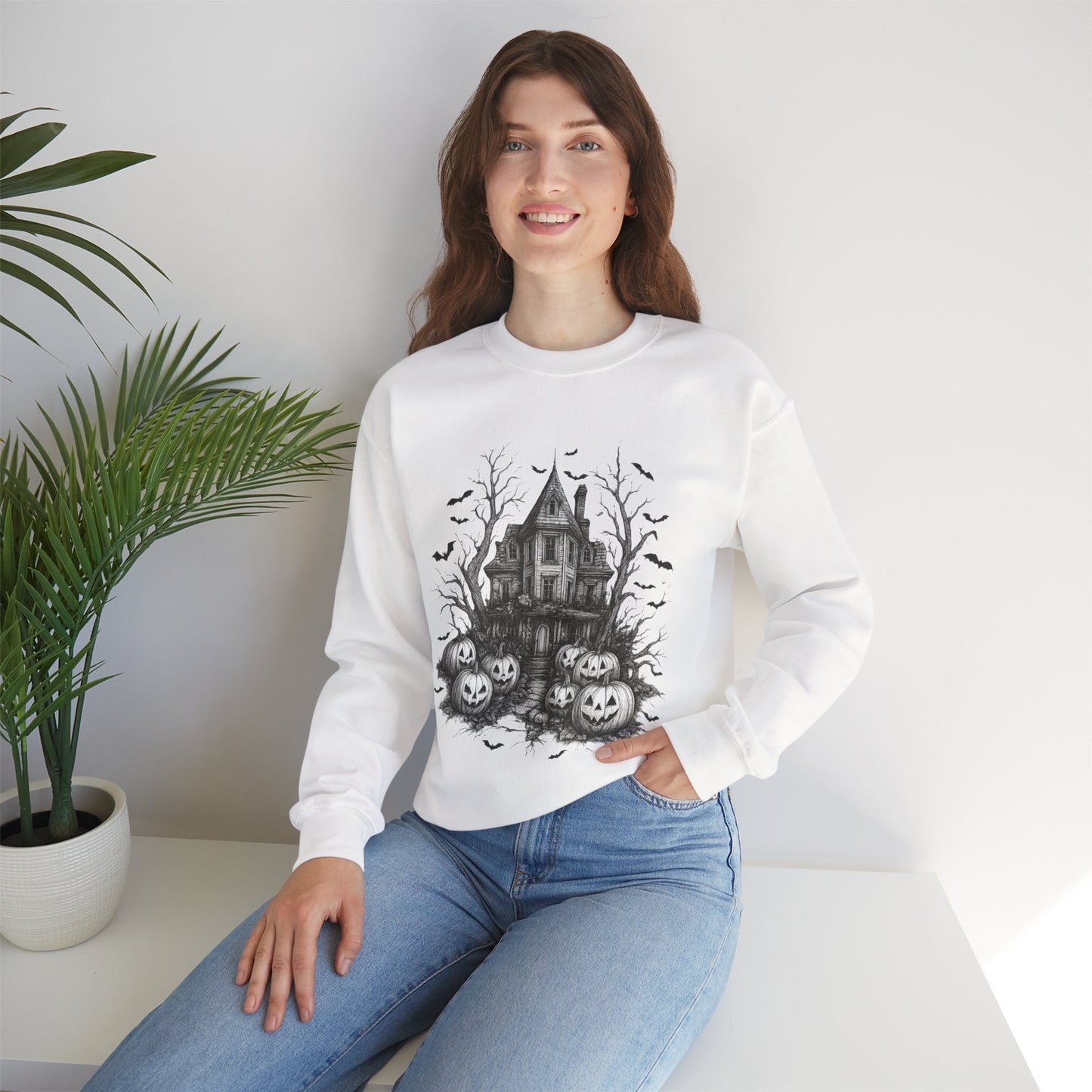 Spooky Haunted House Halloween Sweatshirt