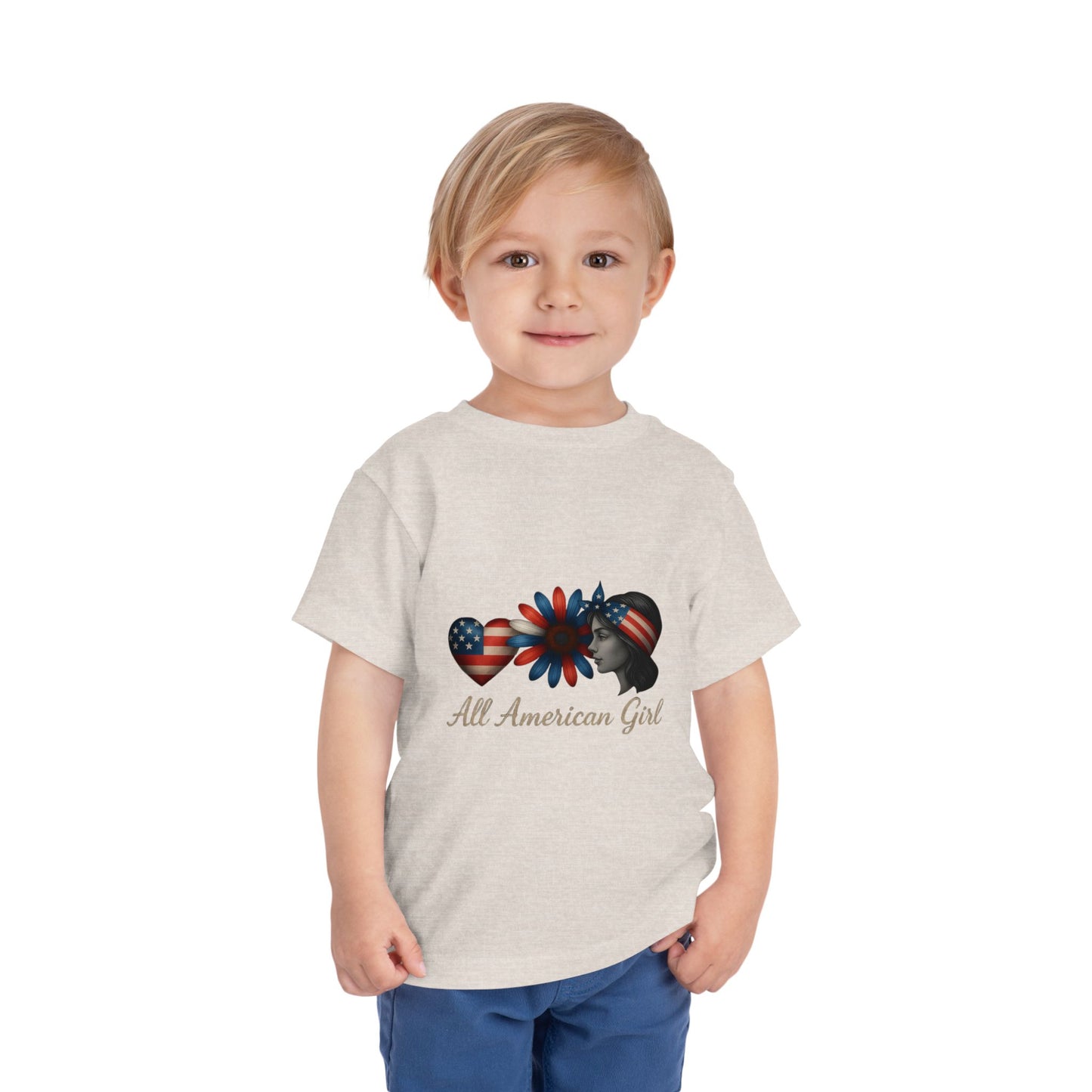 All American Girl Heart & Flower Tee