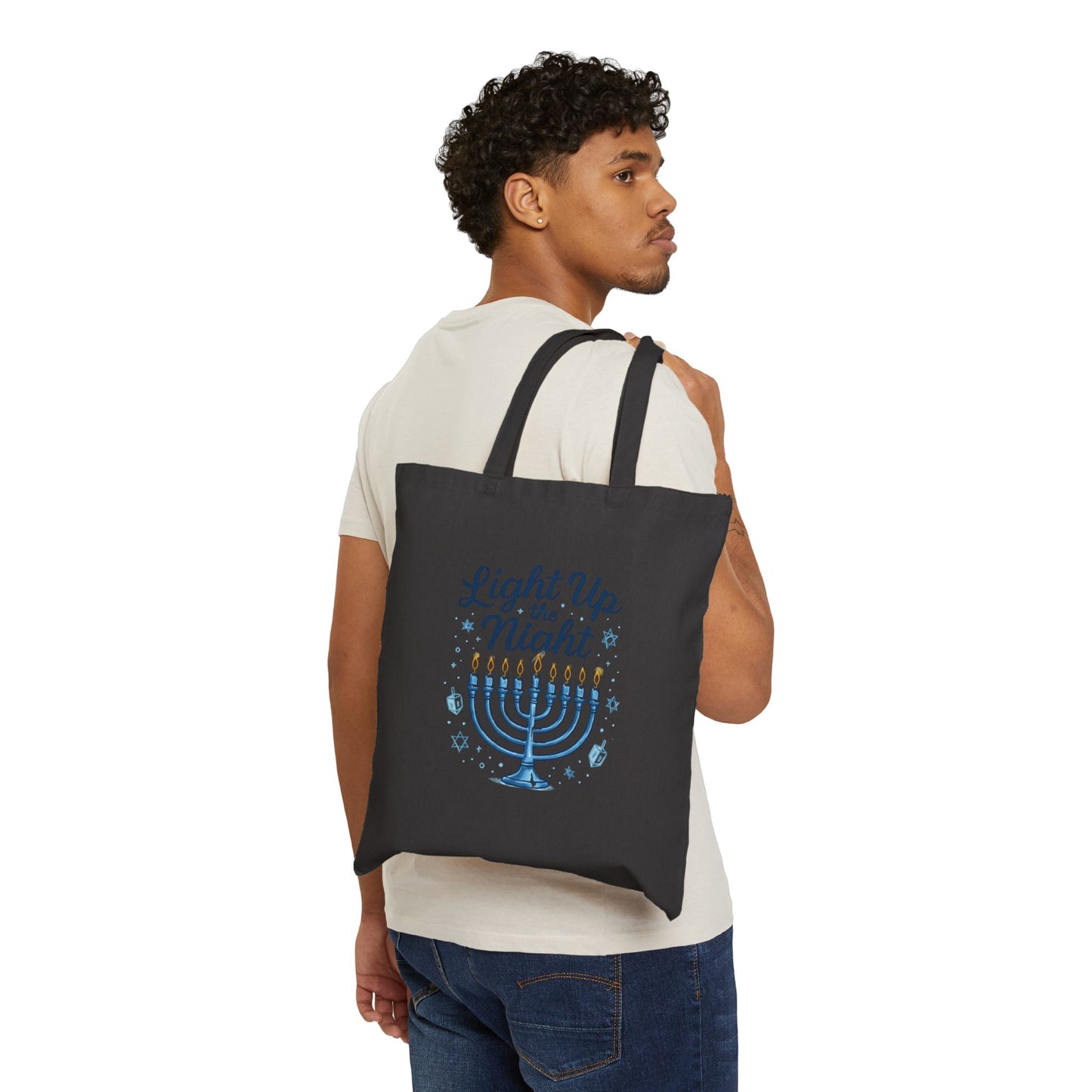 Let’s Light Up the Sky Hanukkah Tote Bag