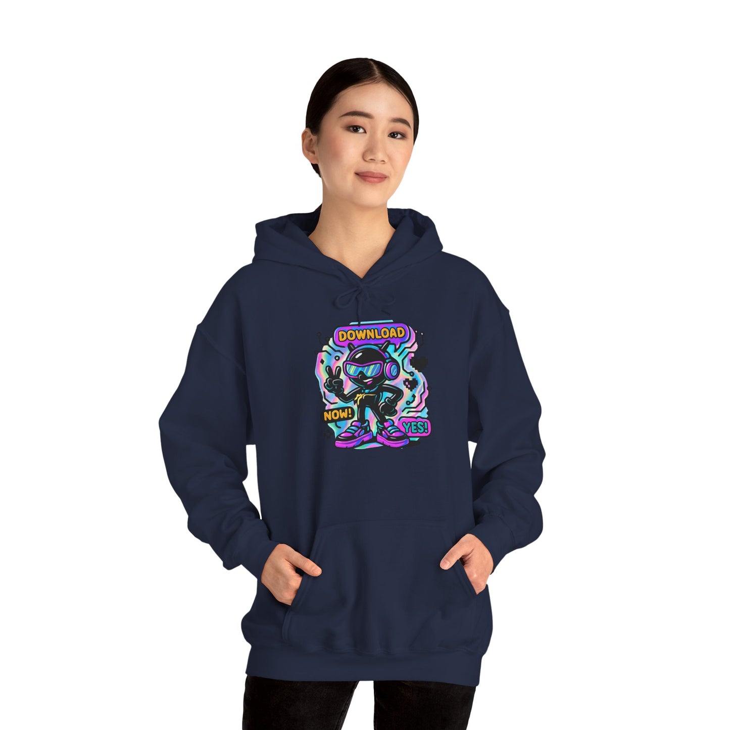Psychedelic Alien Skate Hoodie — "Down Lord" Neon Graphic Pullover