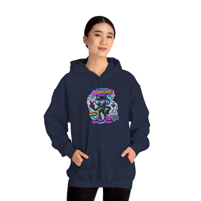 Psychedelic Alien Skate Hoodie — "Down Lord" Neon Graphic Pullover