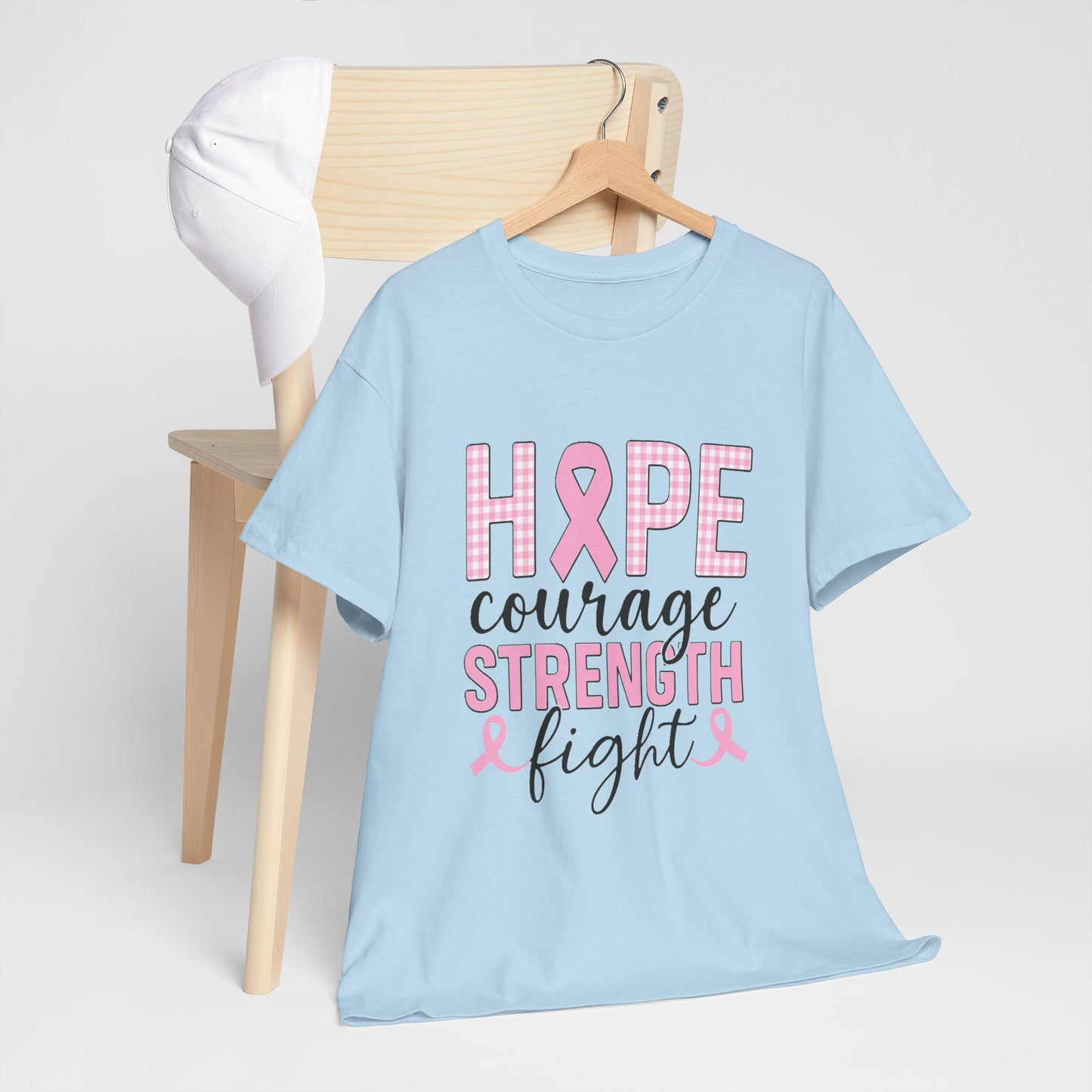 Hope, Courage & Strength Pink Ribbon Awareness Tee