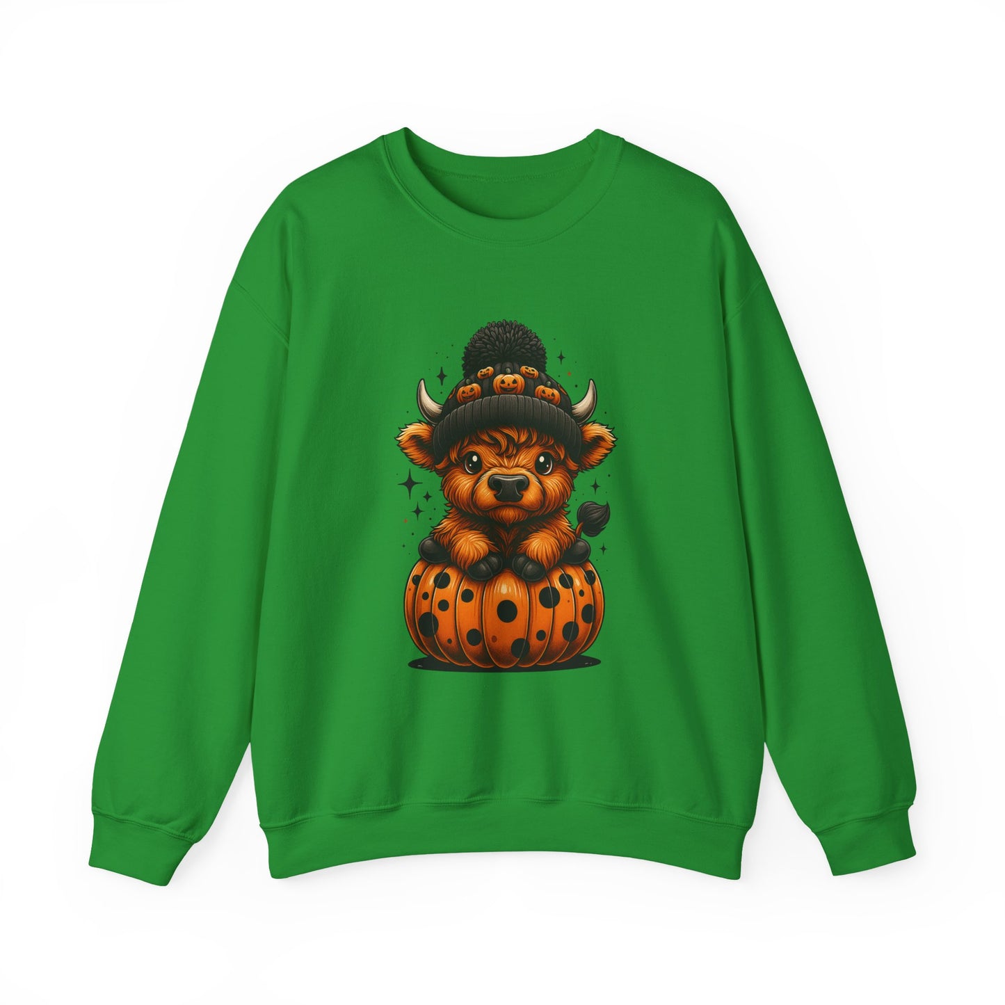 Halloween Cow Calf in Pumpkin Crewneck Sweatshirt