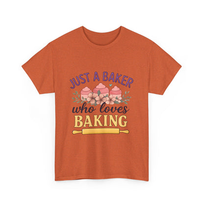 Baking Lover Tee with Cupcake and Rolling Pin Design